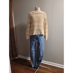 Lush - 100% Cotton Knit Women's Medium Knit Balloon Sleeve Pullover